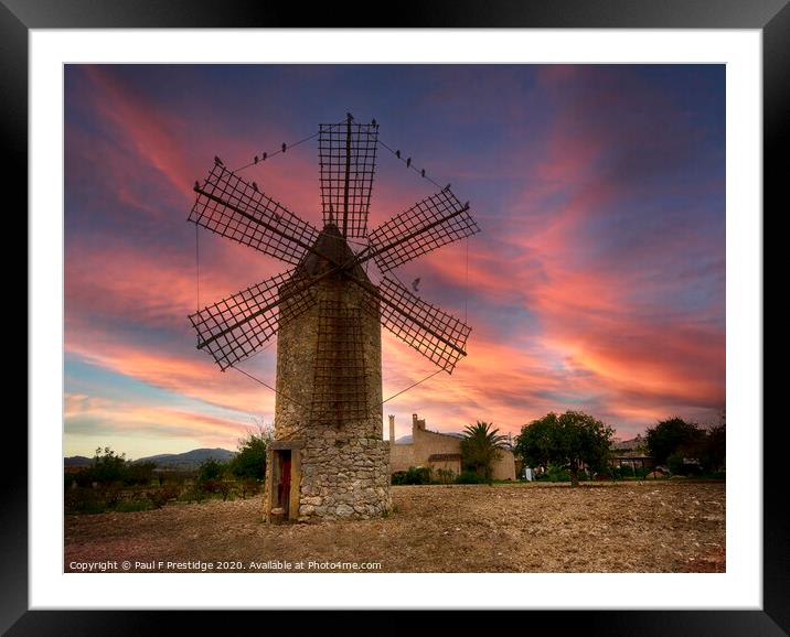 A Malloran Windmill Framed Mounted Print by Paul F Prestidge