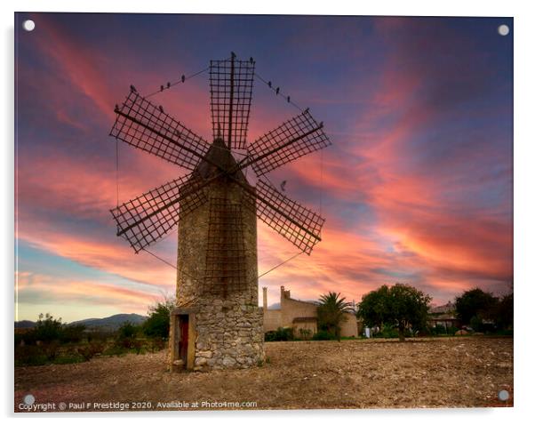 A Malloran Windmill Acrylic by Paul F Prestidge