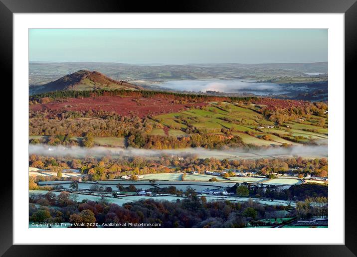 Buckland Hill and Llangorse Lake in Autumn. Framed Mounted Print by Philip Veale