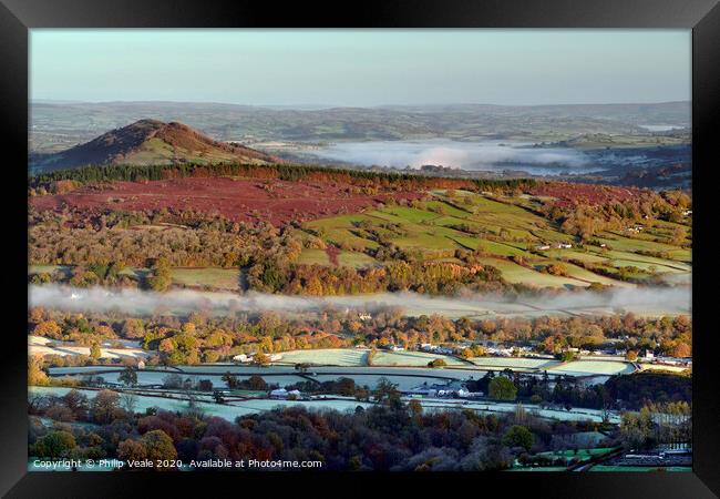 Buckland Hill and Llangorse Lake in Autumn. Framed Print by Philip Veale