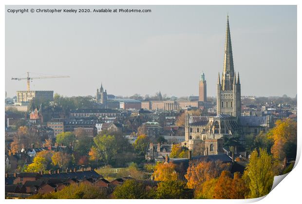 Autumn in Norwich Print by Christopher Keeley