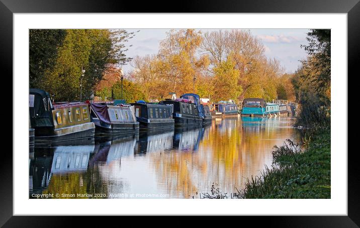 Barges on the Kennet and Avon Canal Framed Mounted Print by Simon Marlow