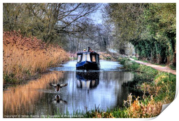 A relaxing day on the Kennet and Avon Canal Print by Simon Marlow