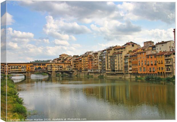 Majestic Ponte Vecchio Bridge Canvas Print by Simon Marlow