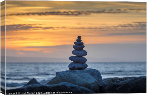 Pebble Tower at Sunset Canvas Print by Heidi Stewart