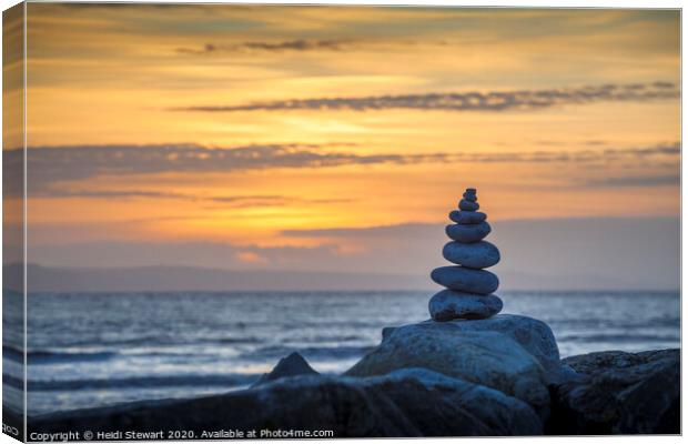 Pebble Tower at Sunset Canvas Print by Heidi Stewart