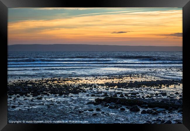 Llantwit Major Beach at Sunset Framed Print by Heidi Stewart