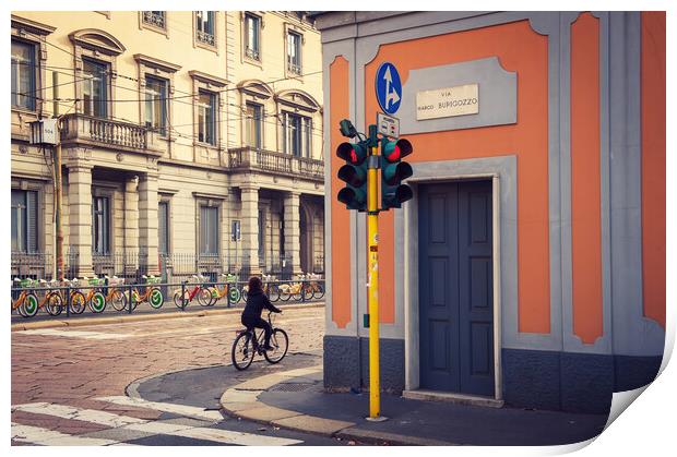Milan by Bike Print by Richard Downs