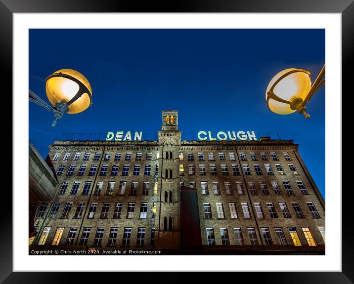 Dean Clough Mill. Framed Mounted Print by Chris North