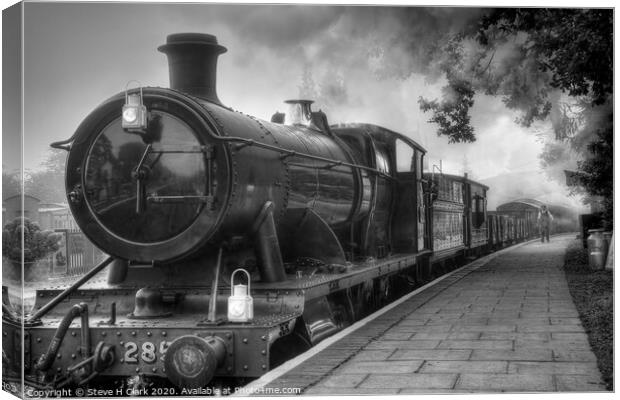 GWR Goods Train - Black and White Canvas Print by Steve H Clark