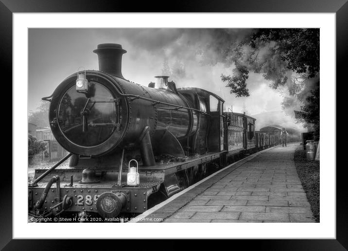 GWR Goods Train - Black and White Framed Mounted Print by Steve H Clark