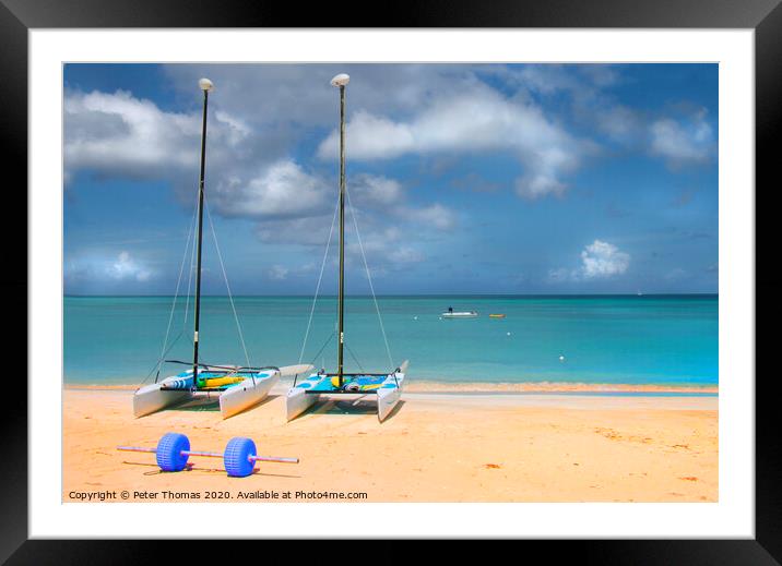 Jolly Beach Antigua in the Sunny Caribbean Framed Mounted Print by Peter Thomas