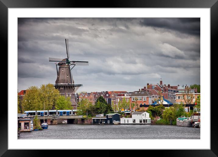 The Gooyer Windmill in City of Amsterdam Framed Mounted Print by Artur Bogacki