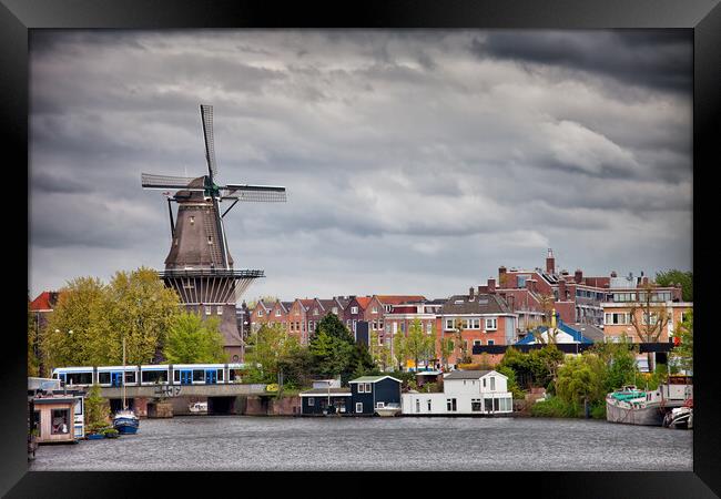The Gooyer Windmill in City of Amsterdam Framed Print by Artur Bogacki