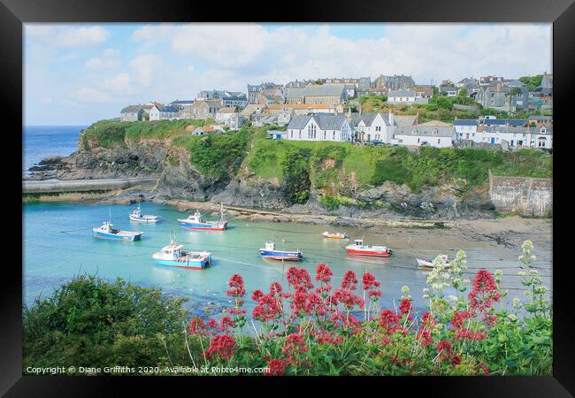 Port Issac Harbour Cornwall Framed Print by Diane Griffiths
