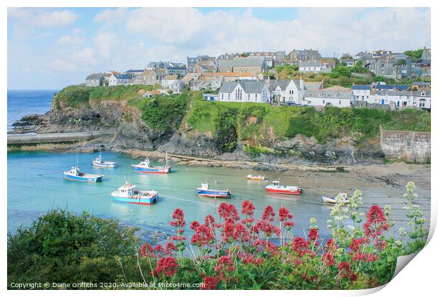 Port Issac Harbour Cornwall Print by Diane Griffiths