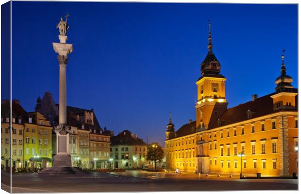 Old Town of Warsaw by Night Canvas Print by Artur Bogacki