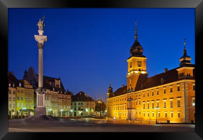 Old Town of Warsaw by Night Framed Print by Artur Bogacki