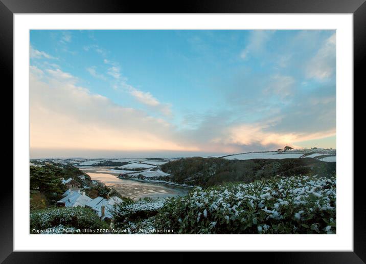 The Gannel, under snow, Newquay Framed Mounted Print by Diane Griffiths