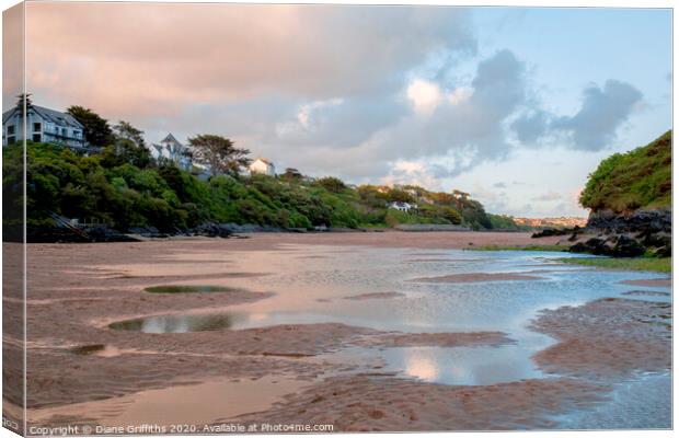 The Gannel, Crantock, Newquay Canvas Print by Diane Griffiths
