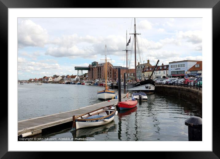 Docks and Quay at Wells next the Sea in Norfolk. Framed Mounted Print by john hill