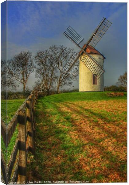 Ashton windmill  Canvas Print by John Martin