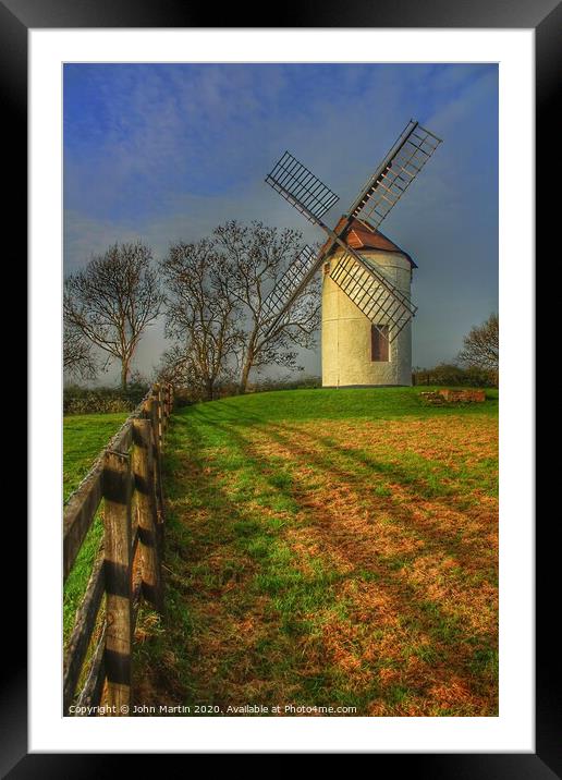 Ashton windmill  Framed Mounted Print by John Martin