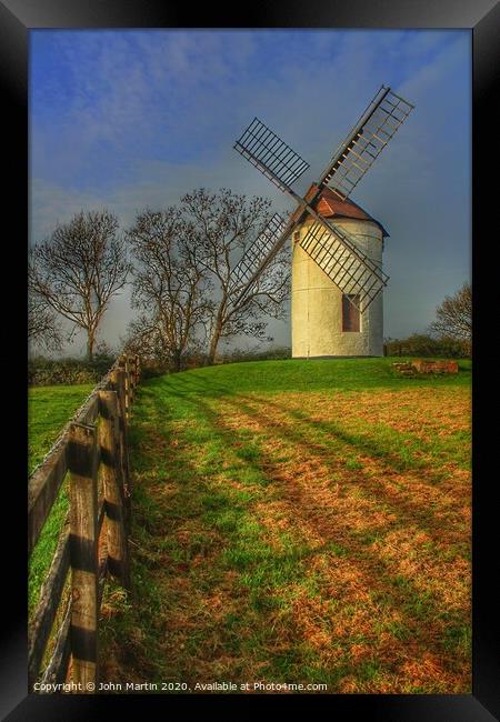 Ashton windmill  Framed Print by John Martin