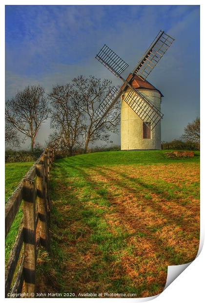 Ashton windmill  Print by John Martin