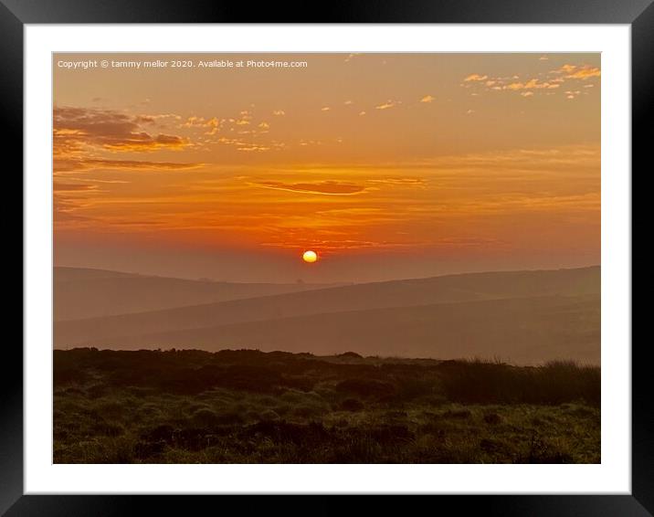 Misty Sunrise over Staffordshire Moorlands Framed Mounted Print by tammy mellor