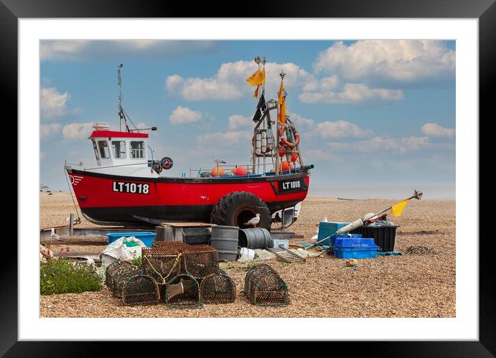 Lonely Fishing Boat Framed Mounted Print by Kevin Snelling