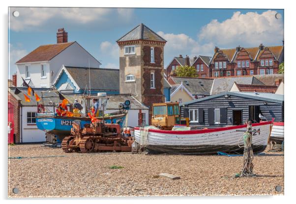 Aldeburgh Beach Acrylic by Kevin Snelling