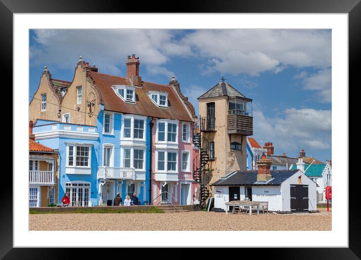 Aldeburgh Seafront South Lookout Framed Mounted Print by Kevin Snelling