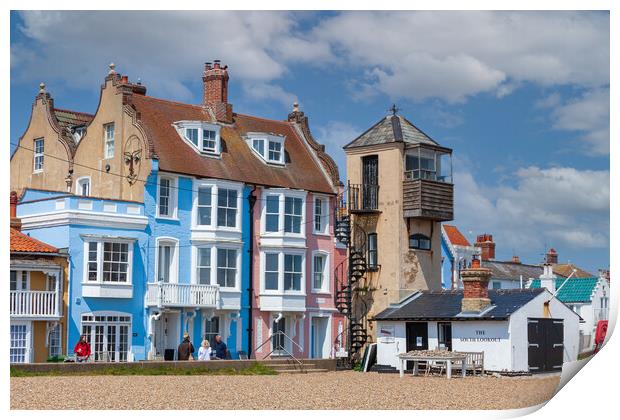 Aldeburgh Seafront South Lookout Print by Kevin Snelling