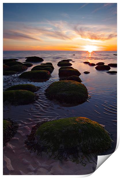 Old Hunstanton sunset Print by R K Photography