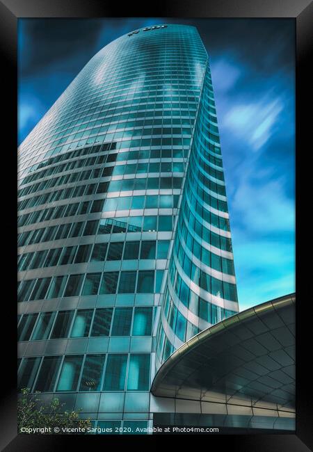 Blue sky and building Framed Print by Vicente Sargues