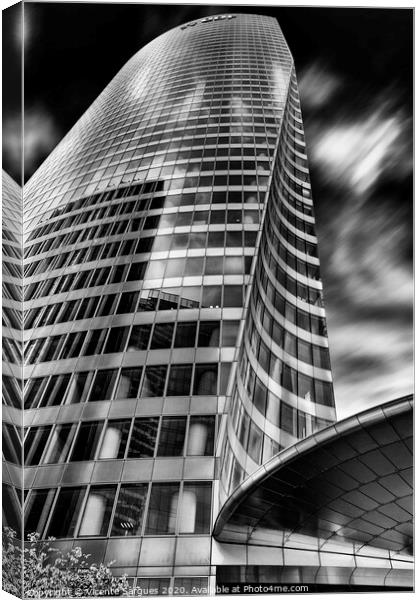 Blue sky and building BN Canvas Print by Vicente Sargues
