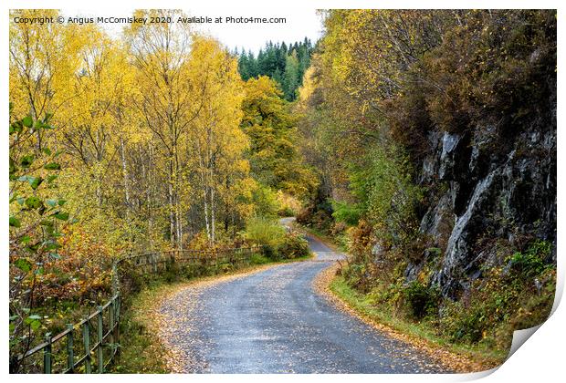 Winding road by Loch Katrine Print by Angus McComiskey
