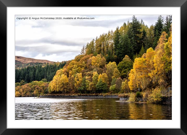 Autumn colours on Loch Katrine Framed Mounted Print by Angus McComiskey