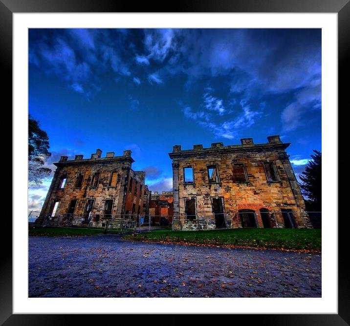 Sutton Hall in Autumn Framed Mounted Print by AJS Photography