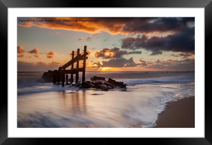 Happisburgh Beach Sunrise Norfolk Framed Mounted Print by David Powley