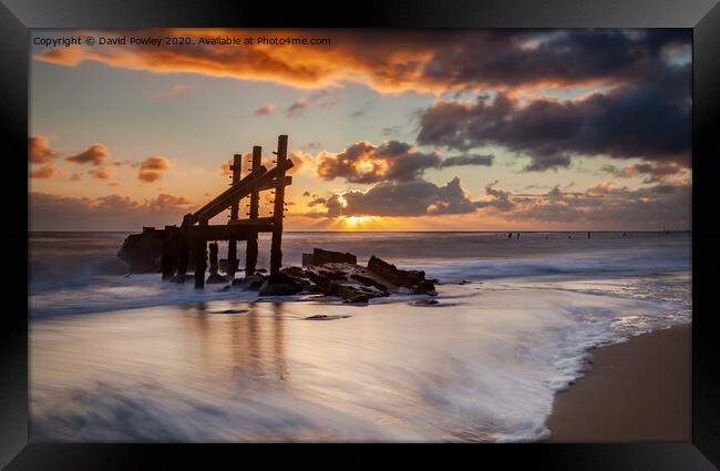 Happisburgh Beach Sunrise Norfolk Framed Print by David Powley
