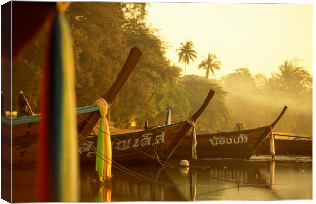 ASIA THAILAND PHUKET BOAT Canvas Print by urs flueeler