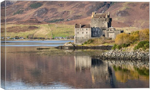 Eilean Donan Castle reflected in Loch Duich, Highlands, Scotland Canvas Print by Dave Collins