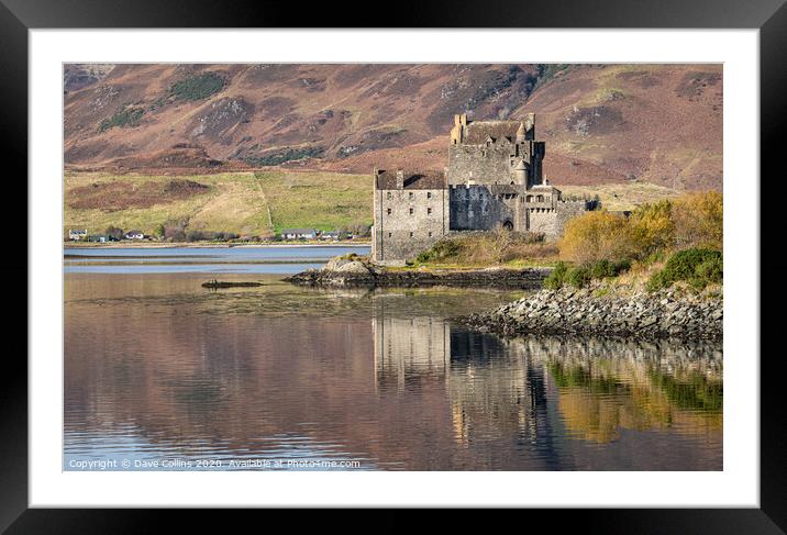 Eilean Donan Castle reflected in Loch Duich, Highlands, Scotland Framed Mounted Print by Dave Collins