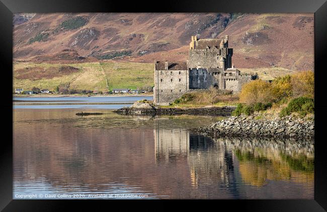 Eilean Donan Castle reflected in Loch Duich, Highlands, Scotland Framed Print by Dave Collins