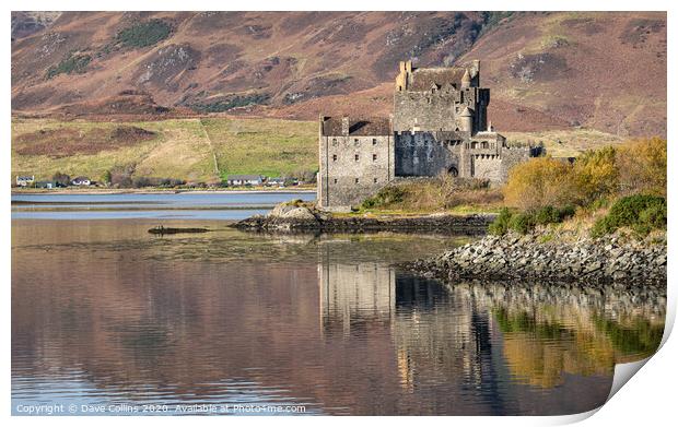 Eilean Donan Castle reflected in Loch Duich, Highlands, Scotland Print by Dave Collins