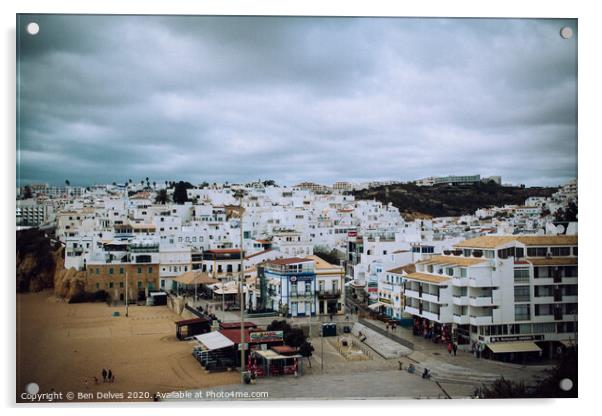 Serene Charm of Albufeira's Old Town Acrylic by Ben Delves