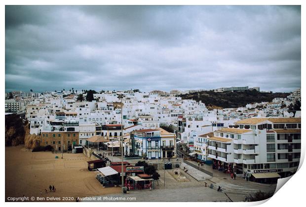 Serene Charm of Albufeira's Old Town Print by Ben Delves