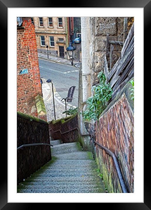 Dog Leap Stairs, Newcastle upon Tyne Framed Mounted Print by Rob Cole